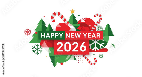 Happy New Year 2026 Festive Celebration Design.