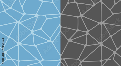 Abstract Geometric Pattern Backgrounds in Blue and Gray.