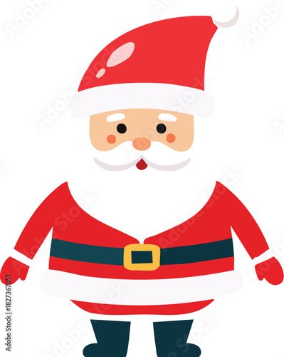 Whimsical illustration of Santa Claus in his iconic red and white suit, ready for the holiday season