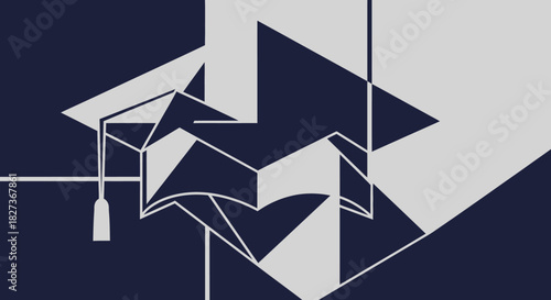 Abstract Graduation Cap Design for Educational Achievement.