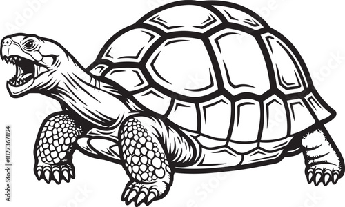 turtle silhouette vector flat illustration design