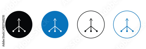 Consolidation icon set. Merge symbol. Simple consolidate abstract icon in black, white and blue symbol for website design, app, UI. isolated on white and black background. vector illustration. EPS 10 