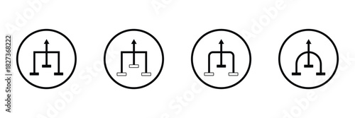 Consolidation icon set. Merge symbol. Simple consolidate abstract icon in black, white and blue symbol for website design, app, UI. isolated on white and black background. vector illustration. EPS 10 