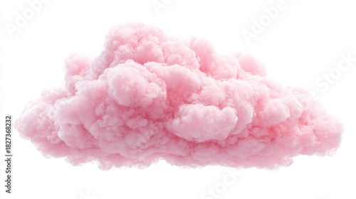 Soft fluffy pink cotton candy rests on a pure white surface evoking a sense of nostalgia and joy at fun fairs carnivals and celebrations during sunny days.