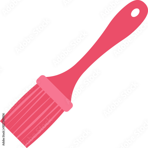 Pink cosmetic brush flat illustration