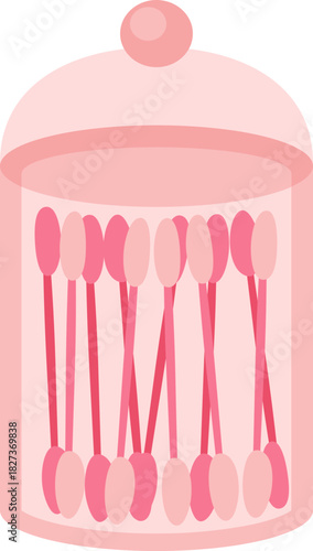 Glass jar with cotton swabs Element
