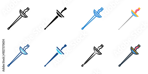 Foil icon set multiple style vector collection 
