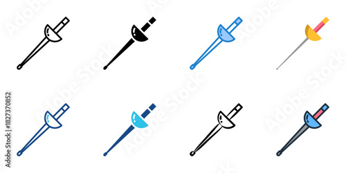 Epee icon set multiple style vector collection 
