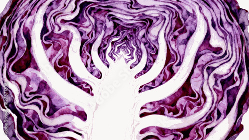 Light Touch Purple cabbage background isolated watercolor vector illustration svg