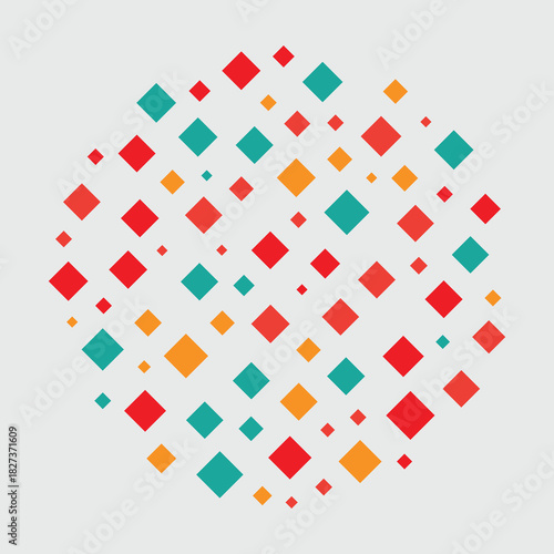 Abstract geometric shapes with vibrant color accents
