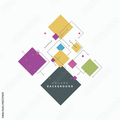 Abstract geometric pattern with vibrant color accents and clean lines