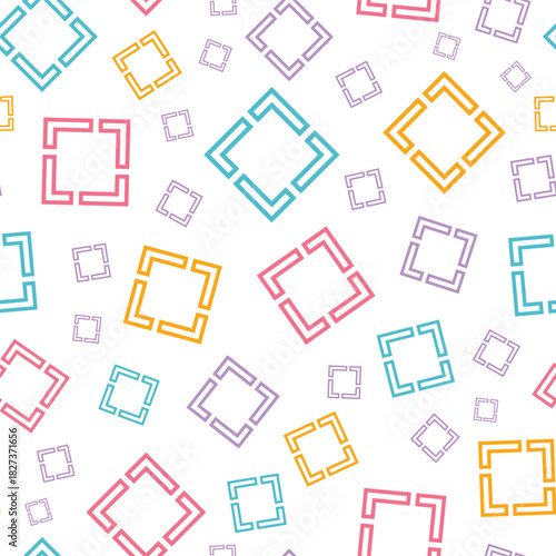 Abstract geometric pattern with colorful shapes and lines