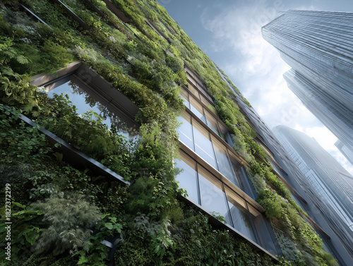 Eco-friendly Urban Architecture with Dense Green Living Wall Exterior