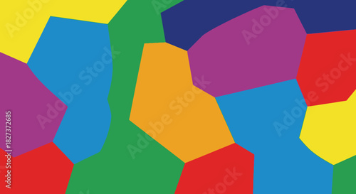 Colorful abstract mosaic pattern with various shapes and hues.