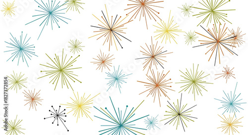 Abstract retro starburst pattern background with colorful geometric shapes design element art print vector