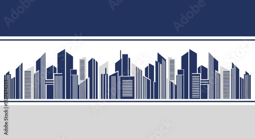 Modern City Skyline with Tall Buildings and Urban Architecture.