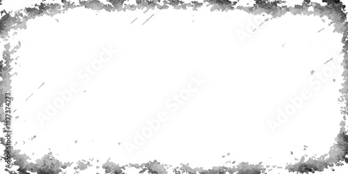 Distressed frame with grunge texture black and white border with rough edges perfect for adding a vintage or worn effect to photos and designs
