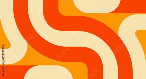 Retro Groovy Wavy Lines Abstract Background Pattern.