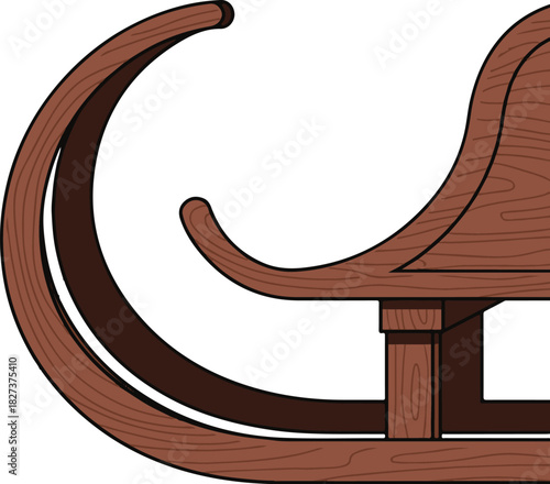 Wooden Sleigh Icon A Classic Winter Transportation Symbol for Christmas and Holidays, Vector Illustration