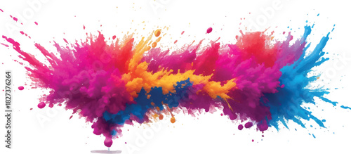 Colorful powder explosion vibrant holi paint splash abstract background for celebration and creative design