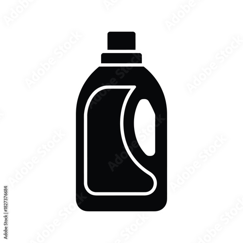 Black silhouette of a laundry detergent bottle with handle