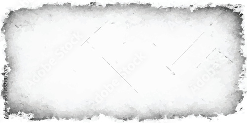 Distressed grunge frame with rough edges abstract vector border for graphic design projects isolated on white background