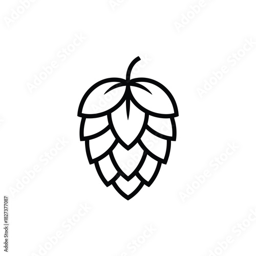 Simple outline icon of a hop cone