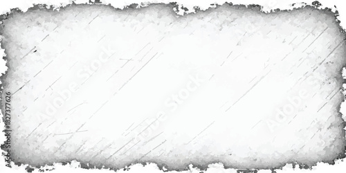 Distressed grunge frame texture black and white vector border with rough edges for use as a design element or background