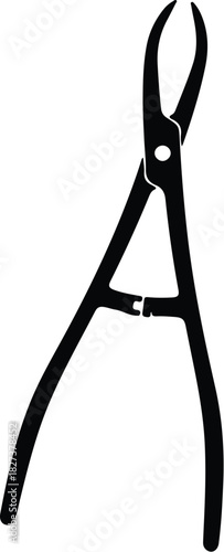 Illustration Bonsai tree pruning tool black silhouette vector