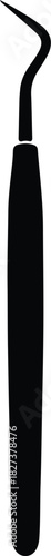 Illustration dental explorer periodontal probe tool black silhouette vector