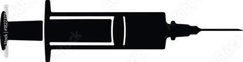 Illustration medical injection syringe needle tool silhouette vector