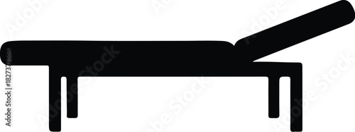 Illustration Medical examination couch black silhouette vector