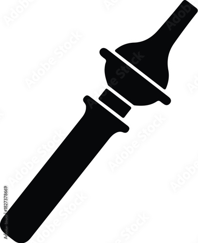 Illustration of dab rig smoking device black silhouette vector