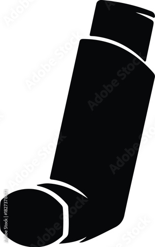 Illustration of an asthma inhaler medical device silhouette vector
