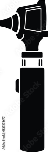 Illustration Otoscope medical instrument for ear examination silhouette vector