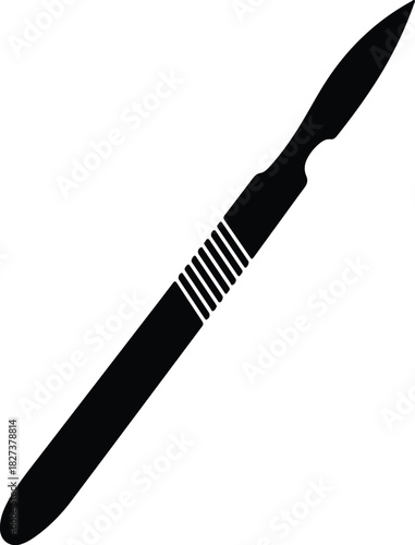 Illustration surgical scalpel tool black silhouette medical equipment vector