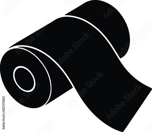 Illustration toilet paper roll minimal design silhouette vector