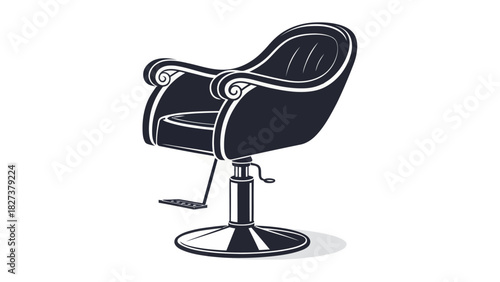 Stylish salon chair illustration perfect for beauty business branding, modern hair stylist promotions, and contemporary spa designs, a vector original
