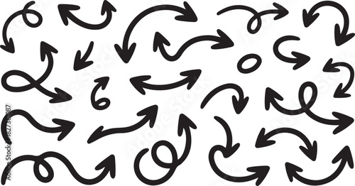 Collection of diverse arrow icons for video editing projects and multimedia applications