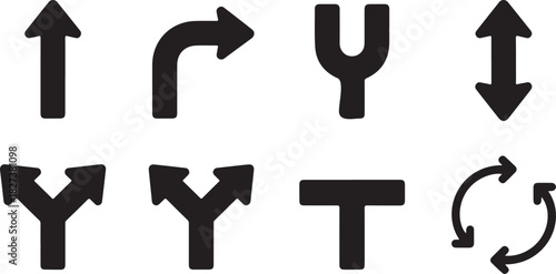 Collection of circular arrows for refreshing and repeating actions in various digital interfaces