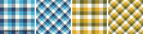 plaid and tartan pattern set.checkered fabric texture background.