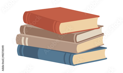 Pile of books flat vector learning and education concept, easily editable.