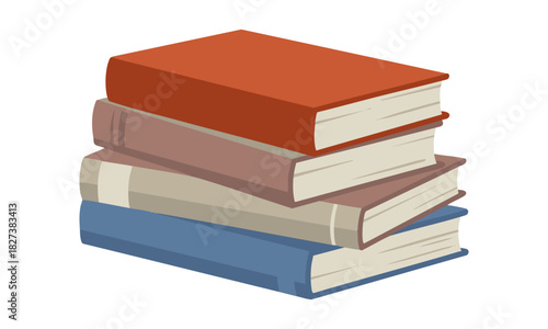 education books stack minimal flat vector style
, easily editable.
