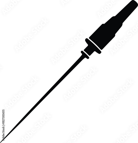 Illustration medical needle injection anesthesia equipment simple silhouette vector
