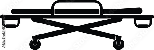 Illustration of medical stretcher emergency equipment healthcare silhouette vector
