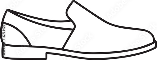 Sleek black loafer illustration perfect for fashion blogs, retail promotions, and modern design projects, embodying stylish comfort and everyday elegance