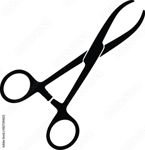 Illustration surgical clamp medical instrument tool silhouette vector
