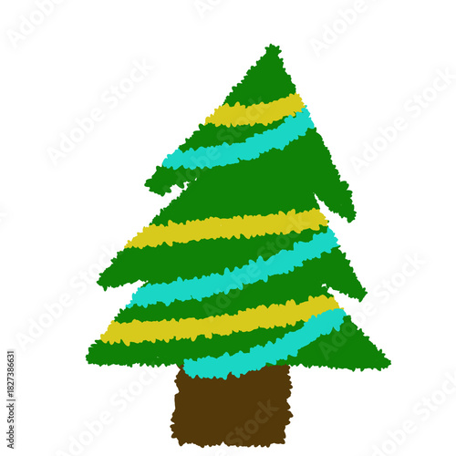 christmas tree made of colorful splashes