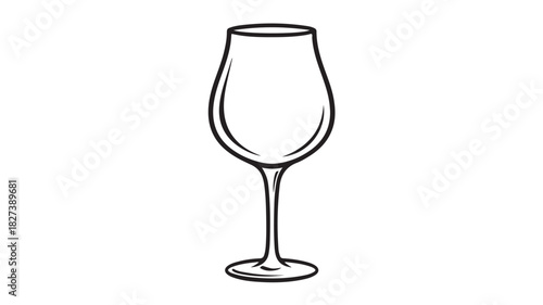 Elegant wine glass illustration minimalist vector design perfect for restaurant menus and bar promotions