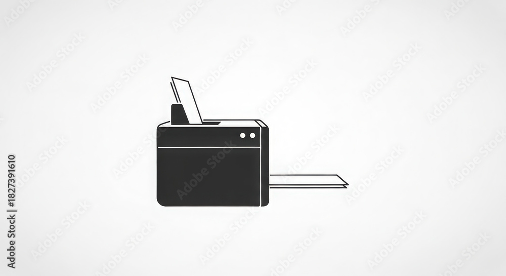 Fototapeta premium Minimalist black silhouette of an open cigarette lighter with a flame against a plain white background